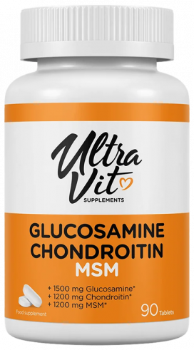 ULTRAVIT Glucosamine Chondroitin MSM, Глюкозамин Хондроитин МСМ, 90 таблеток