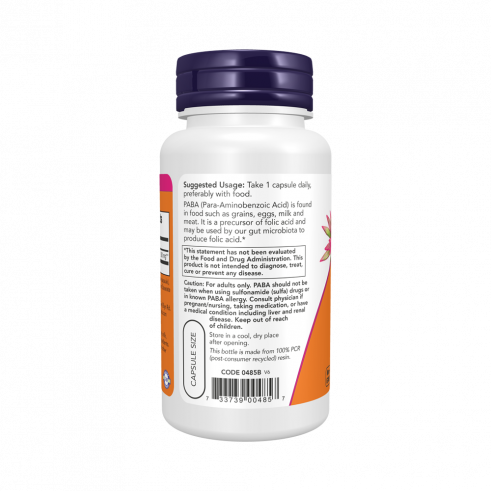 NOW PABA 500 mg, Парааминобензойная кислота (PABA), 100 капсул